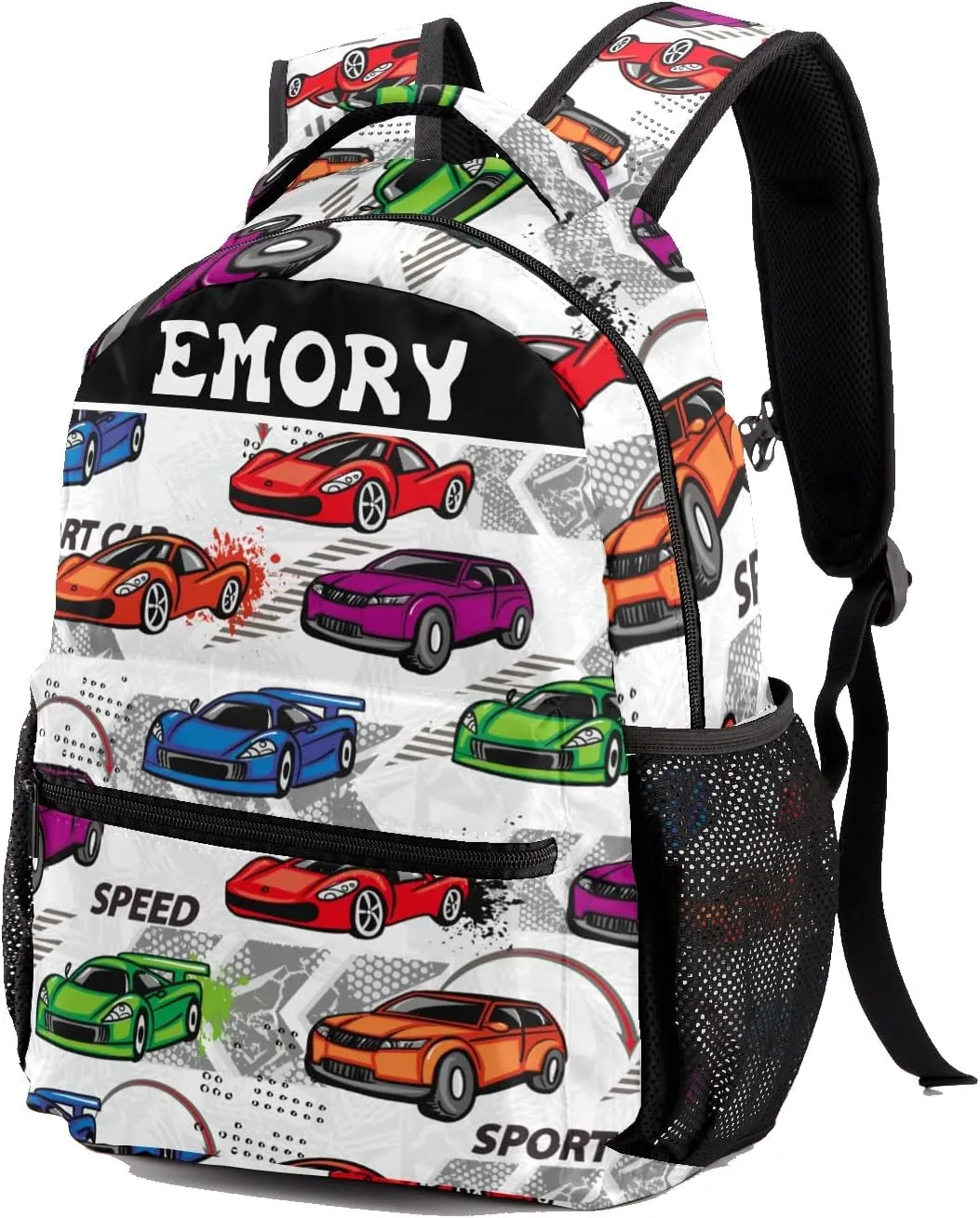 Deven Sport Race Cars Funny Personalized Kids for Boy/Girl Teen School Backpack Travel Daypack Bag