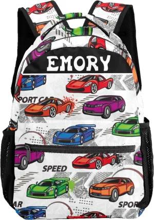 Deven Sport Race Cars Funny Personalized Kids for Boy/Girl Teen School Backpack Travel Daypack Bag