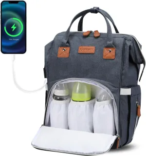 Diaper Bag Backpack Double-layer Switching,Baby Essentials Travel BackPack Large Multifunction Waterproof Diaper Bag Baby Changing Bag for Boys & Girls Blue
