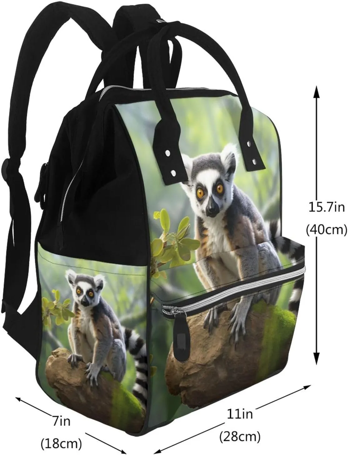 Diaper Bag Backpack Ringtailed Lemur Nappy Backpack Maternity Baby Nappy Bag Changing Bags for Travel