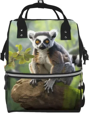 Diaper Bag Backpack Ringtailed Lemur Nappy Backpack Maternity Baby Nappy Bag Changing Bags for Travel