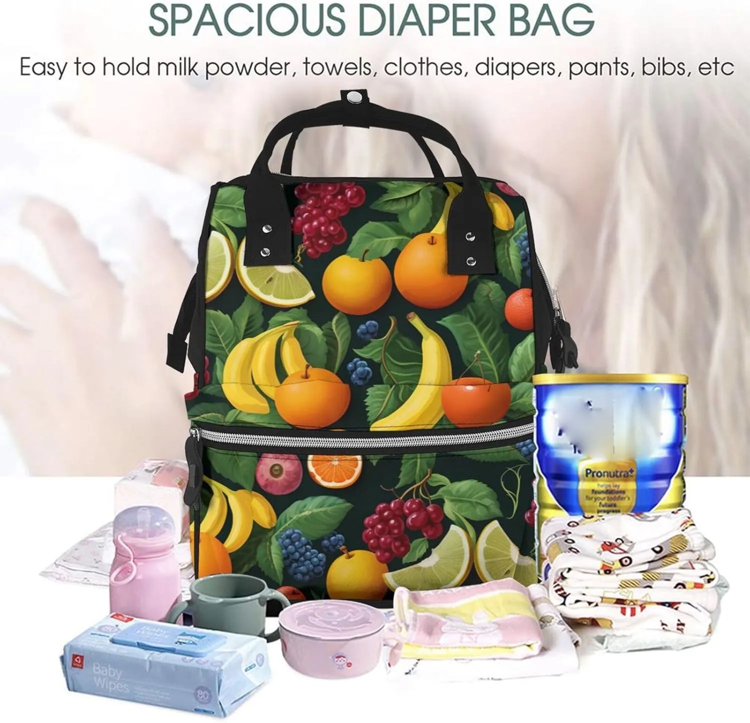 Diaper Bag Backpack Ripe fruits Nappy Backpack Maternity Baby Nappy Bag Changing Bags for Travel