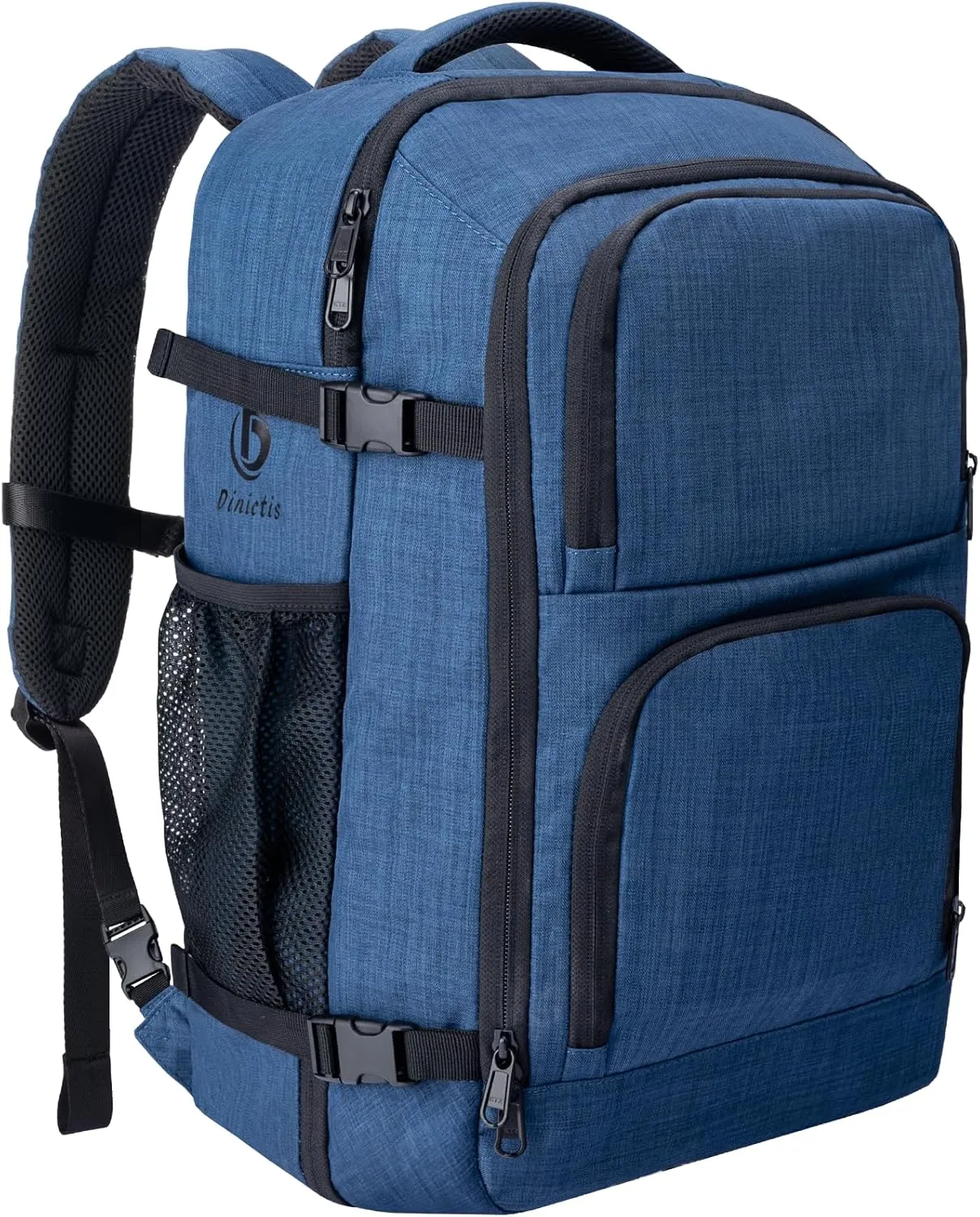 Dinictis 40L Travel Backpack Carry on Flight Approved, Backpack Suitcase for Travel, Personal Item Travel Bag fits 17 inch Laptop-Blue