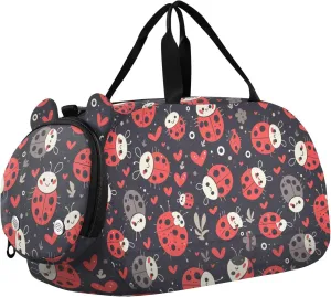 Distinctive Cute Cartoon Kids Cute Gym Bag with Shoes Compartment Large Capacity Kids Overnighter Duffel Bags for Travel, Sports, Duffel, Weekender