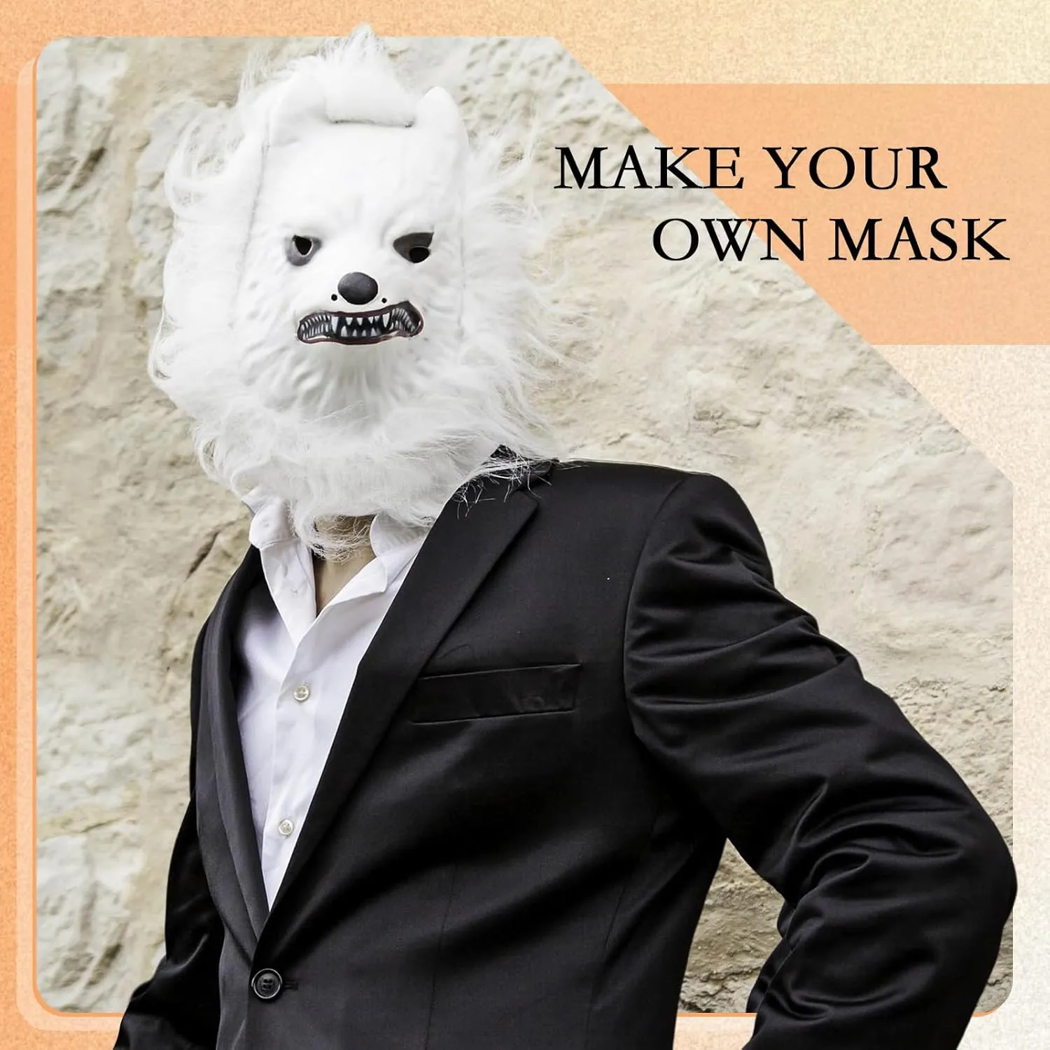 DIY Therian Mask Kit Blank Cat Mask with Felt Fabric Sheet Plush Faux Fur Eye Mesh for Therian Gear Stuff
