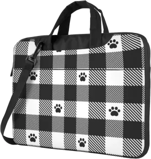 Dog Paw Seamless Pattern Laptop Bag Classic Slim Briefcase Messenger Bag, Spacious, Ergonomic