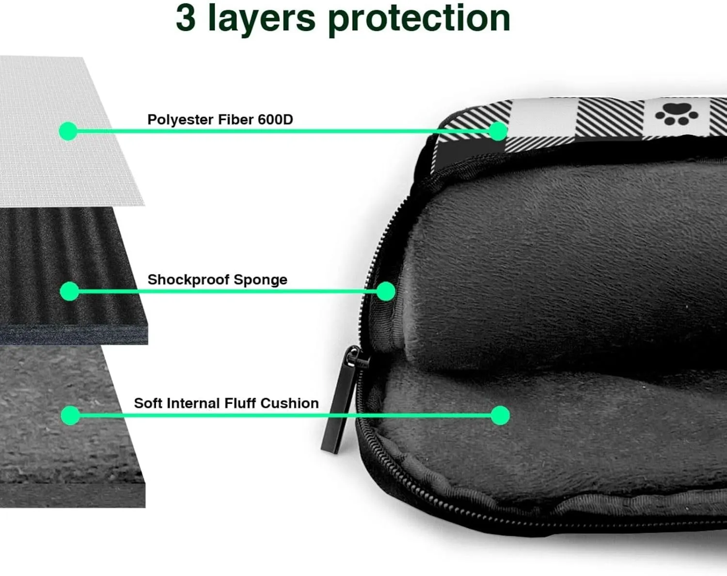 Dog Paw Seamless Pattern Laptop Bag Classic Slim Briefcase Messenger Bag, Spacious, Ergonomic
