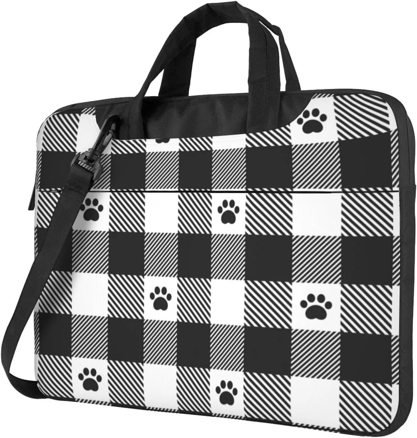 Dog Paw Seamless Pattern Laptop Bag Classic Slim Briefcase Messenger Bag, Spacious, Ergonomic