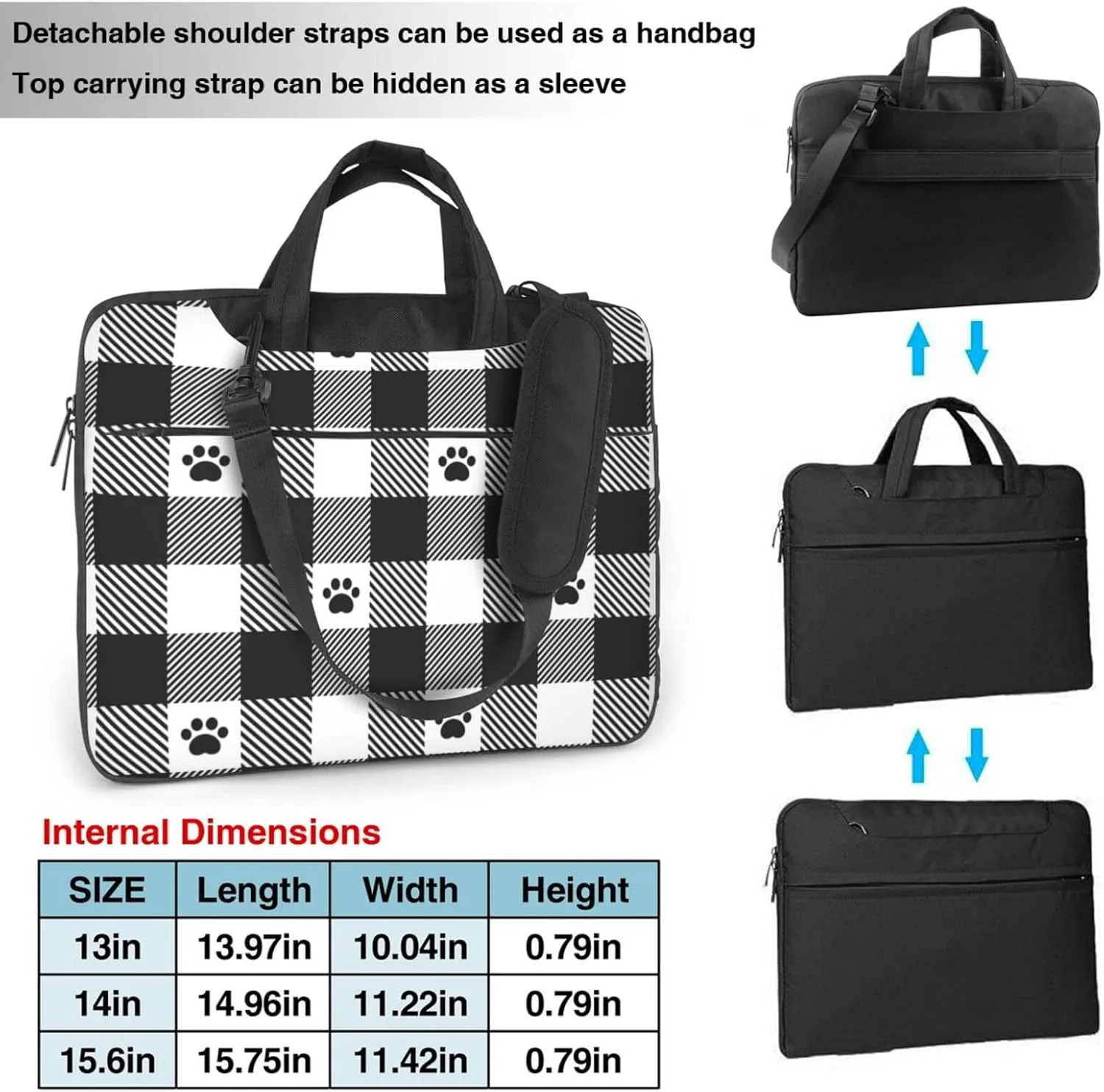Dog Paw Seamless Pattern Laptop Bag Classic Slim Briefcase Messenger Bag, Spacious, Ergonomic