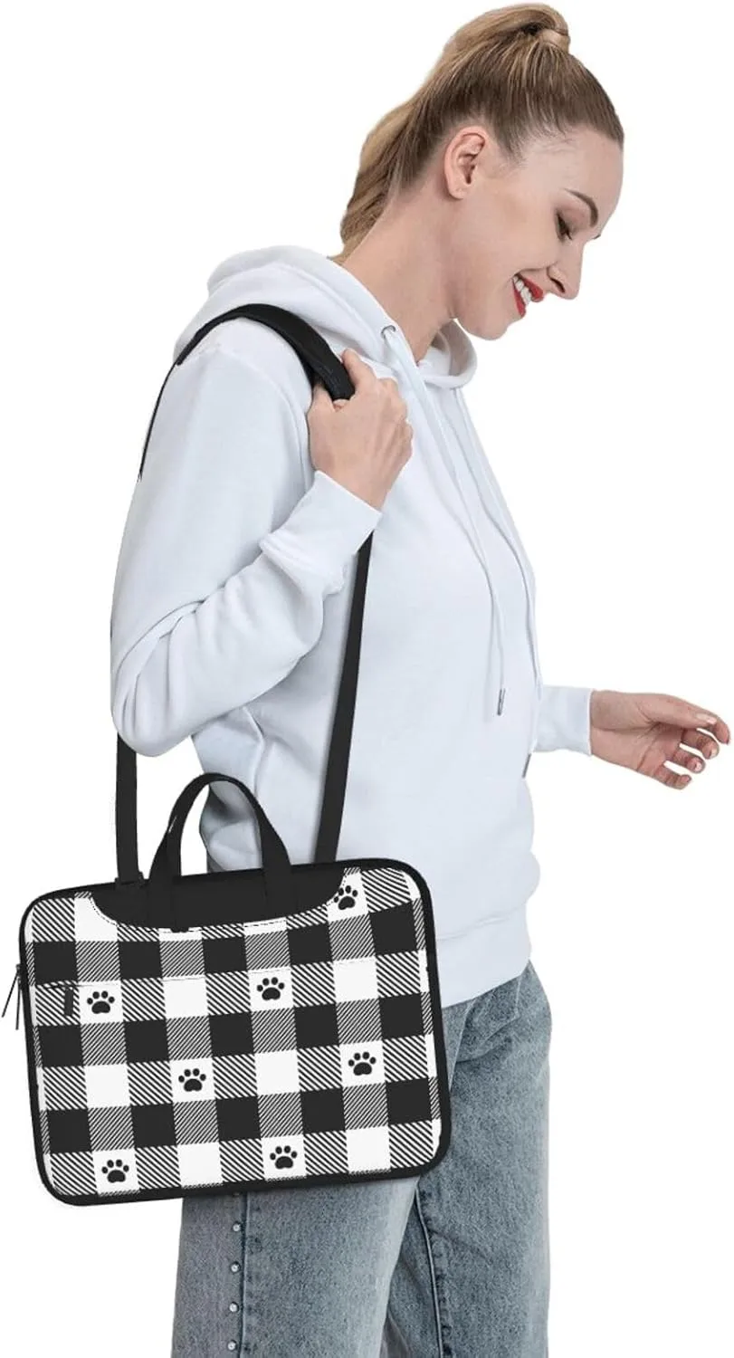 Dog Paw Seamless Pattern Laptop Bag Classic Slim Briefcase Messenger Bag, Spacious, Ergonomic