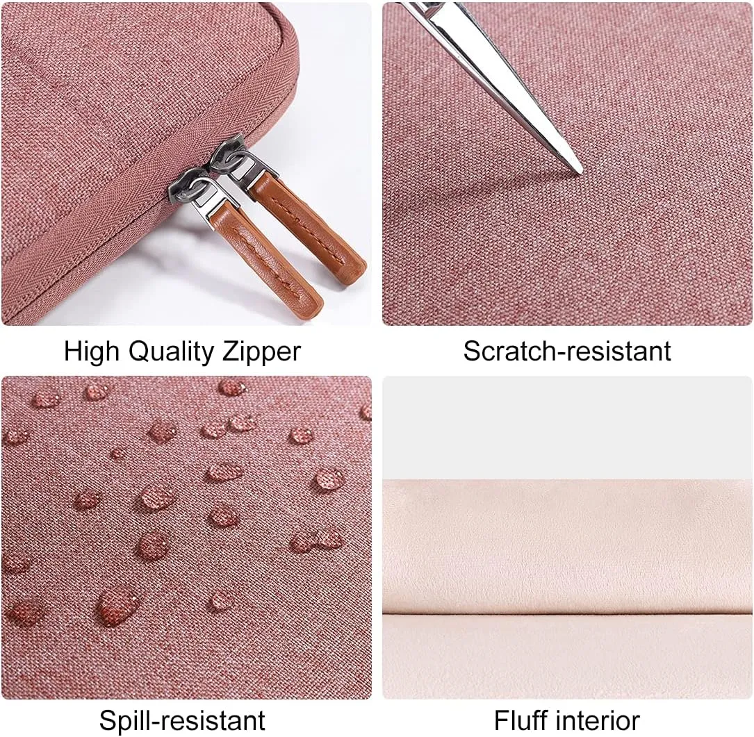 DOMISO 13 inch Laptop Sleeve Case Waterproof Carrying Bag for 12.5-13" Notebook/13 MacBook/12.9" iPad Pro/13 MacBook Air Retina 2018/12.3" Microsoft Surface Pro, Pink