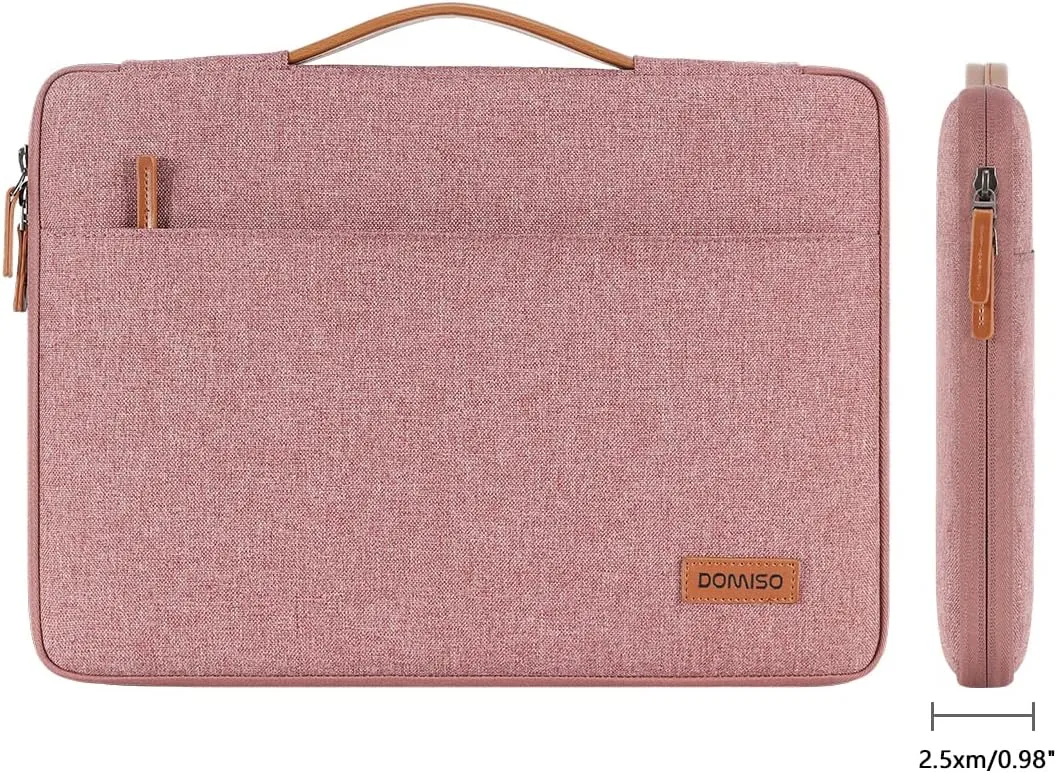 DOMISO 13 inch Laptop Sleeve Case Waterproof Carrying Bag for 12.5-13" Notebook/13 MacBook/12.9" iPad Pro/13 MacBook Air Retina 2018/12.3" Microsoft Surface Pro, Pink