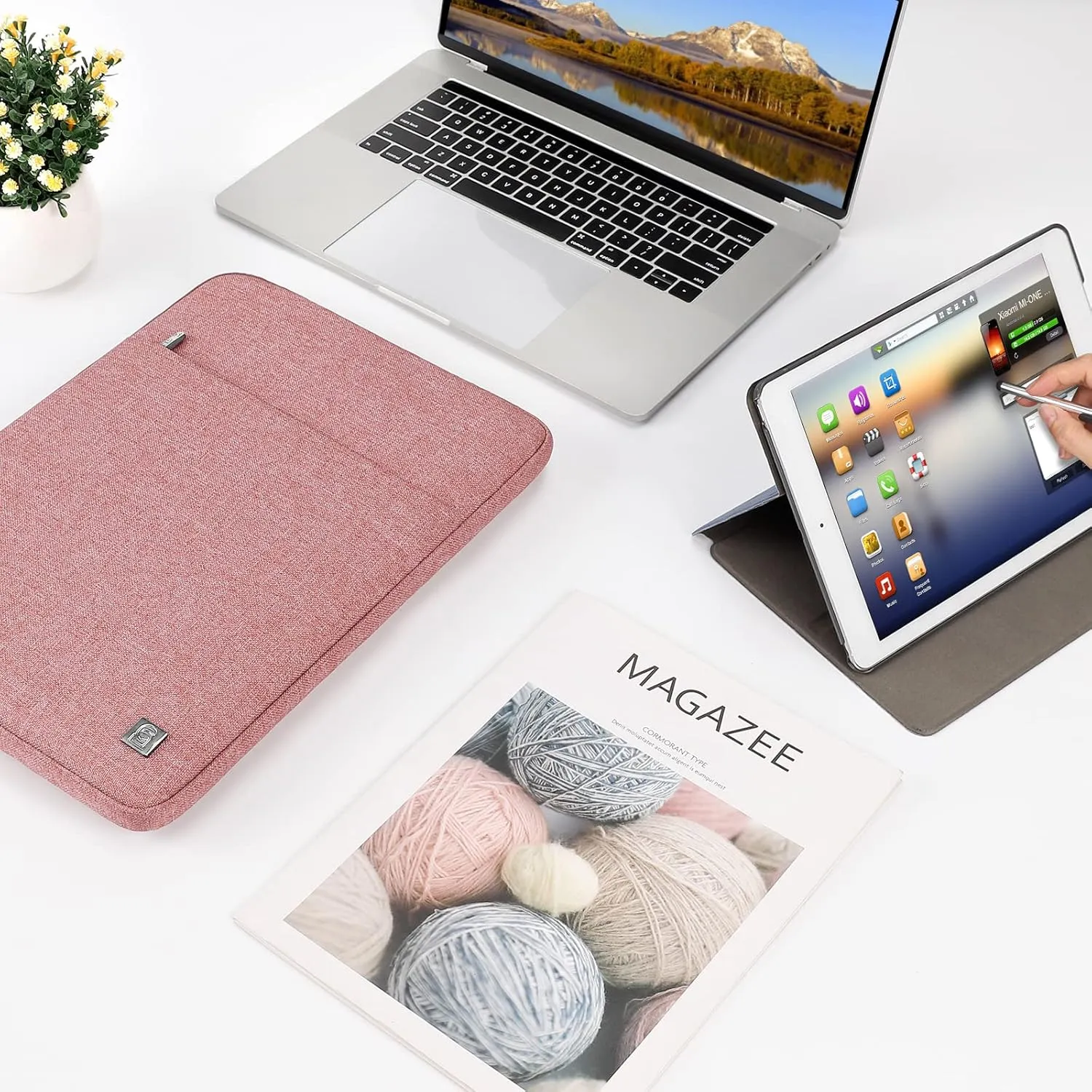 DOMISO 15.6 inch Laptop Sleeve Case Waterproof Carrying Bag for 15.6" Yoga 730 IdeaPad 530S ThinkPad L580/Flex 4 5/ASUS ROG Zephyrus GX501/HP EliteBook/Dell New Latitude 3590, Pink