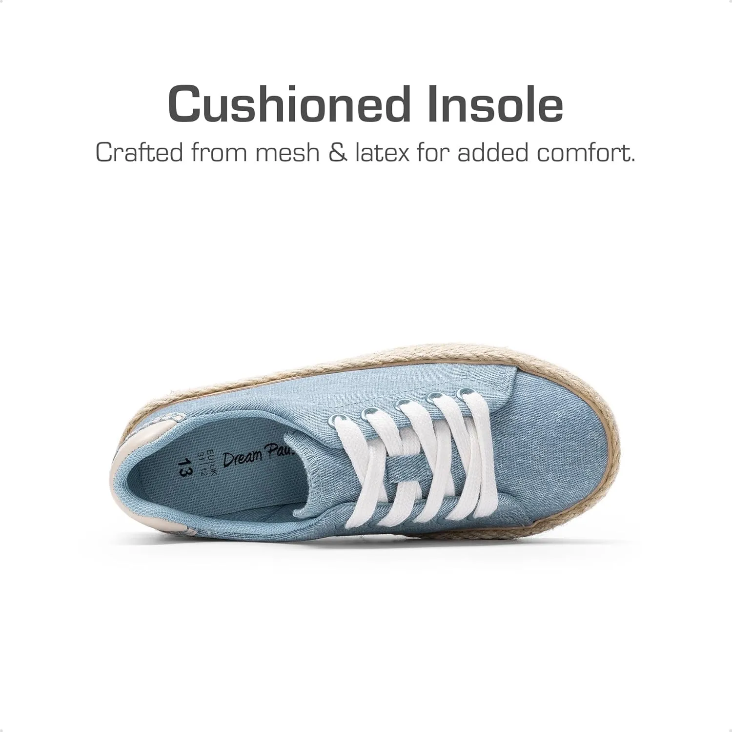 DREAM PAIRS Kid Boys Girls Sneakers Canvas Espadrille Lace Up Walking Casual Shoes