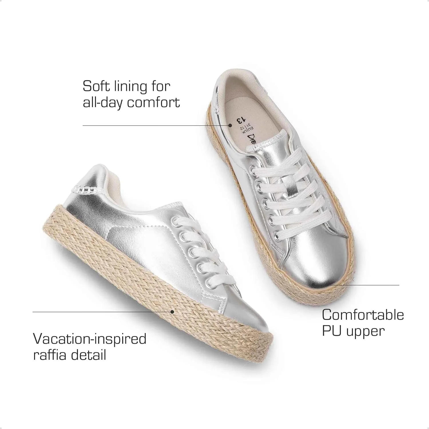 DREAM PAIRS Kid Boys Girls Sneakers Canvas Espadrille Lace Up Walking Casual Shoes