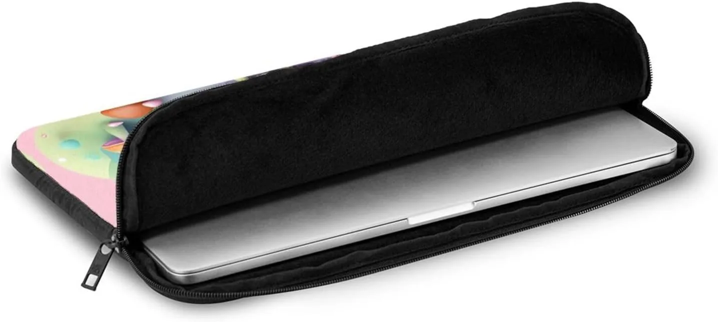 Dreamy Little Mushroom Pattern Shockproof Portable Laptop 17 inch Sleeve Bag for Men and Women - Ideal for Business Travel, School, and Daily Use