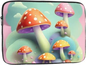 Dreamy Little Mushroom Pattern Shockproof Portable Laptop 17 inch Sleeve Bag for Men and Women - Ideal for Business Travel, School, and Daily Use