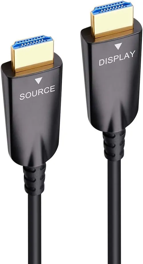 DTech 25ft Fiber Optic HDMI Cable 4K 60Hz 1080p HD Video 3D ARC HDCP CEC High Speed Long Cord for Computer Monitor TV Projector (25 Feet, Black)