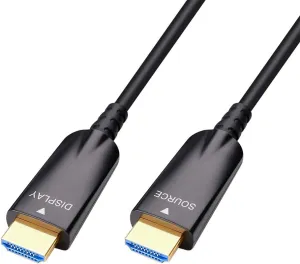 DTech 25ft Fiber Optic HDMI Cable 4K 60Hz 1080p HD Video 3D ARC HDCP CEC High Speed Long Cord for Computer Monitor TV Projector (25 Feet, Black)