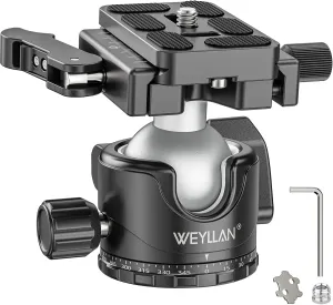 EH36L Tripod Ball Head with Lever Release, 36mm Low Profile Heavy Duty Ball Head Mount with Arca Swiss Quick Release Plate for Camera Tripod Monopod DSLR Camcorder Telescope,Max Load 33lb/15kg