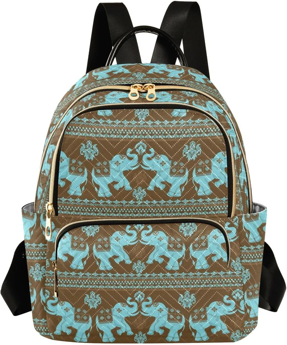 Elephant Backpack Purse, Ladies Fashion Shoulder Bag Small Bookbag Daypack Travel Bag for Women