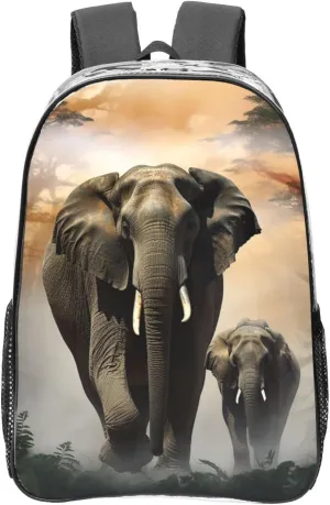 Elephant In The Fog Clear Backpack Waterproof Heavy Duty Pvc Transparent Backpack Cute See Through Backpack Clear Bags For College Work Travel