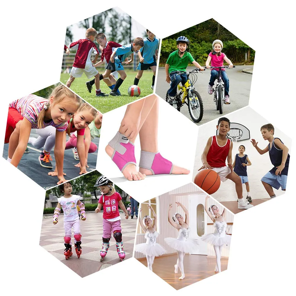 EULANT Kids Ankle Brace, Children Foot Support Stabilizer Wraps Protector Guard, Ankle Compression Sleeve for Foot & Ankle Swelling, Achilles Tendon, Joint Pain, Injury Recovery, for Ice Skating Hiking Running