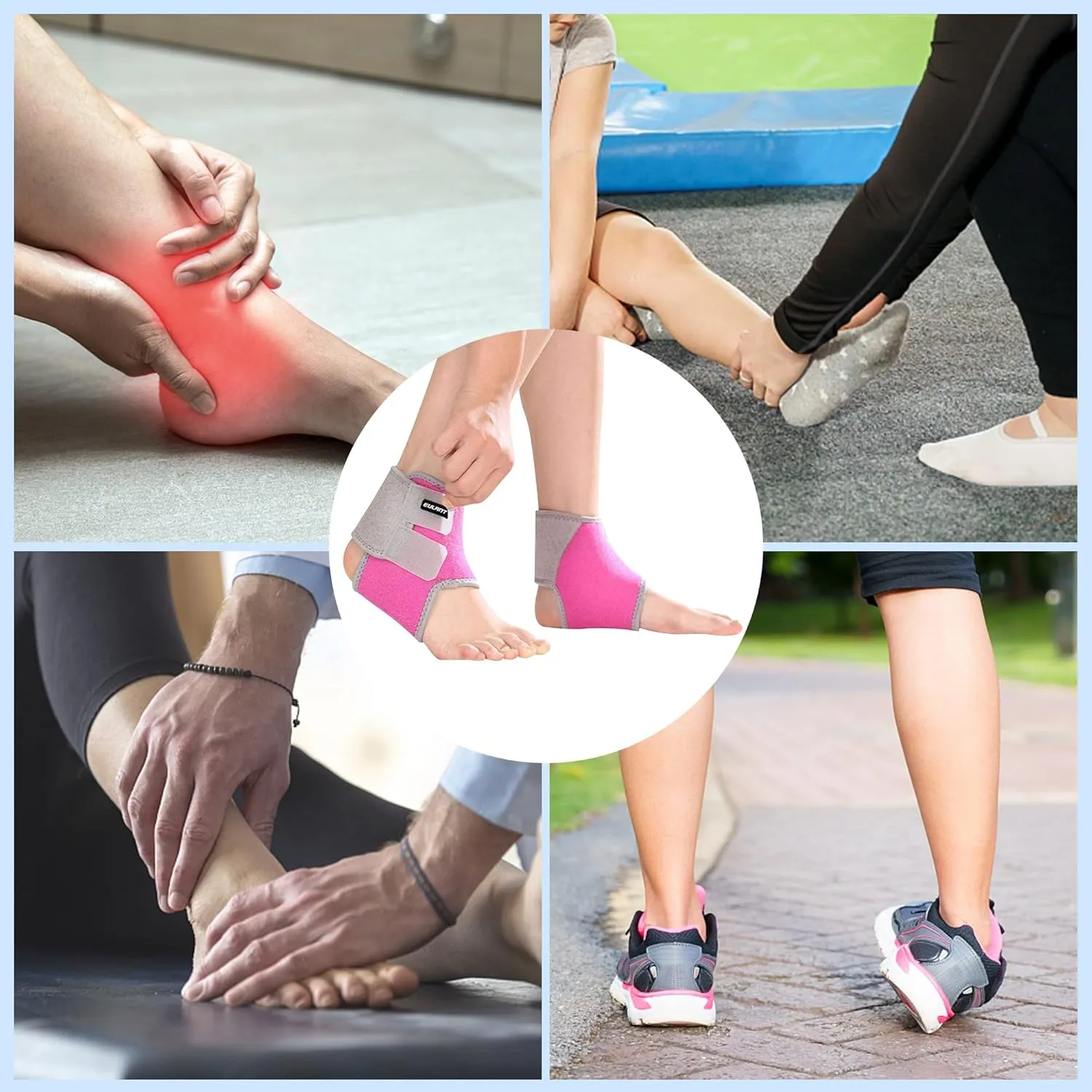 EULANT Kids Ankle Brace, Children Foot Support Stabilizer Wraps Protector Guard, Ankle Compression Sleeve for Foot & Ankle Swelling, Achilles Tendon, Joint Pain, Injury Recovery, for Ice Skating Hiking Running