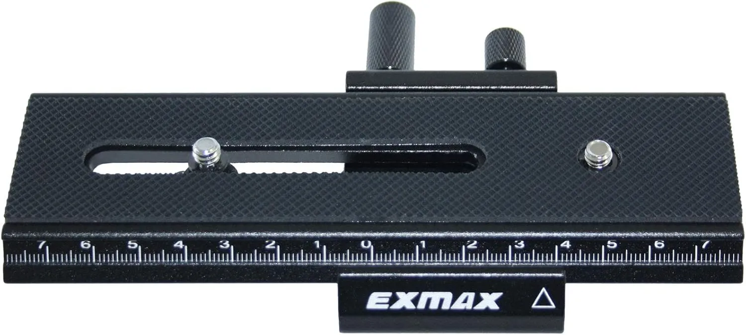 EXMAX® 16cm 2 Way Macro Shot Focusing Focus Rail Slider/Close-up Shooting 1/4 Quick Screw Release Mount Camera Flash Support Plate