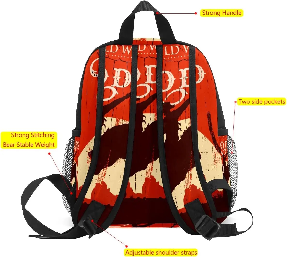 FCZ Kids School Bag Girls Boys Preschool Toddler Backpack for Boy Girl Lightweight Shoulder Book Bag for Kids Perfect Back Pack for Toddler to Kindergarten Wild West RODEO Cowboy