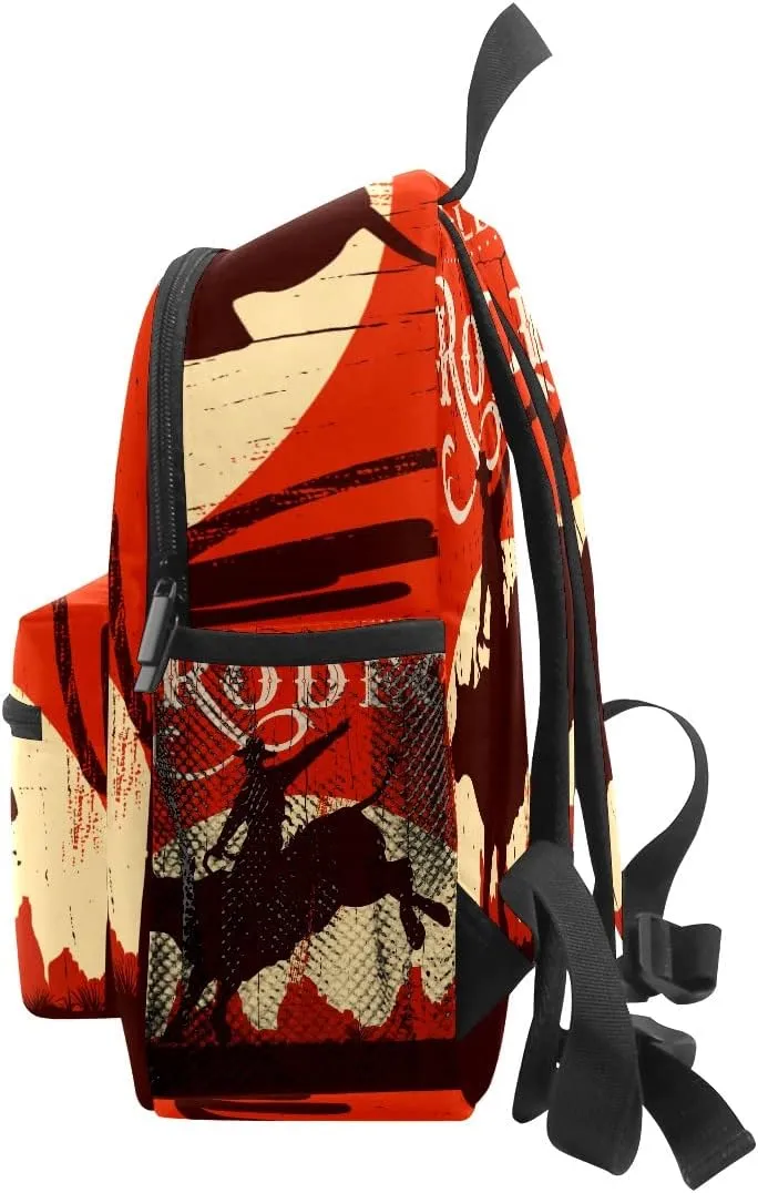 FCZ Kids School Bag Girls Boys Preschool Toddler Backpack for Boy Girl Lightweight Shoulder Book Bag for Kids Perfect Back Pack for Toddler to Kindergarten Wild West RODEO Cowboy