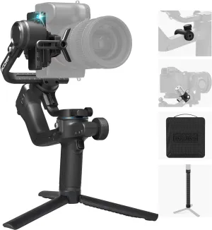 FeiyuTech SCORP 2 [Combo]: Camera Gimbal Stabilizer   Poratble Bag ARRI Rosettes Gear Carbon Fiber Bar,Built-in AI Tracker,1.3'' Touch Screen,for Sony/Canon/Nikon/Fujifilm Mirrorless&DSLR Camera