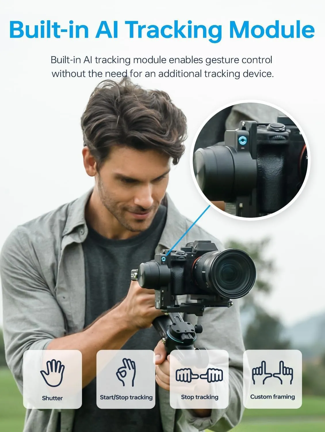 FeiyuTech SCORP 2 [Combo]: Camera Gimbal Stabilizer   Poratble Bag ARRI Rosettes Gear Carbon Fiber Bar,Built-in AI Tracker,1.3'' Touch Screen,for Sony/Canon/Nikon/Fujifilm Mirrorless&DSLR Camera