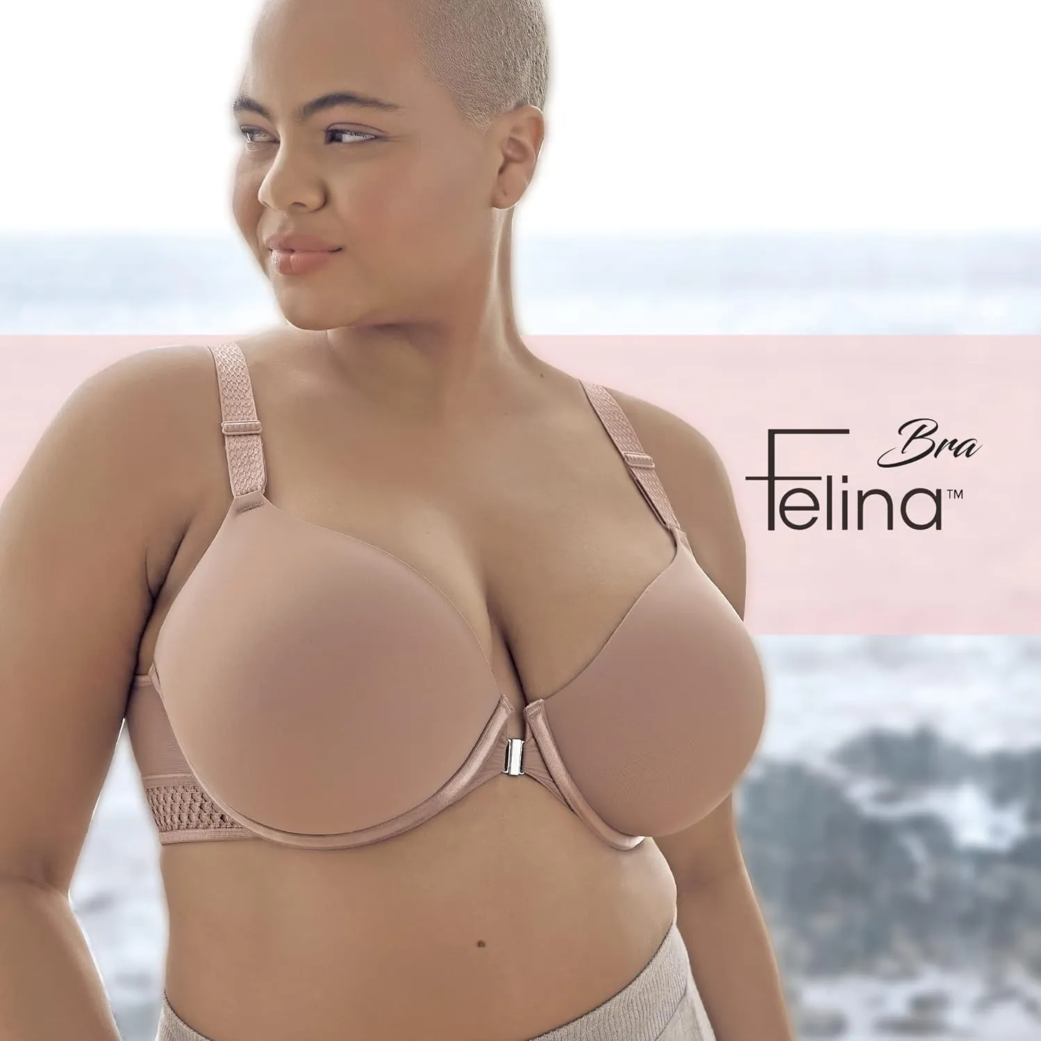 Felina Body Soft Back Smoothing T-Shirt Bra - Ultra Soft T-Shirt Bras for Women, Smoothing Bra for Your Back