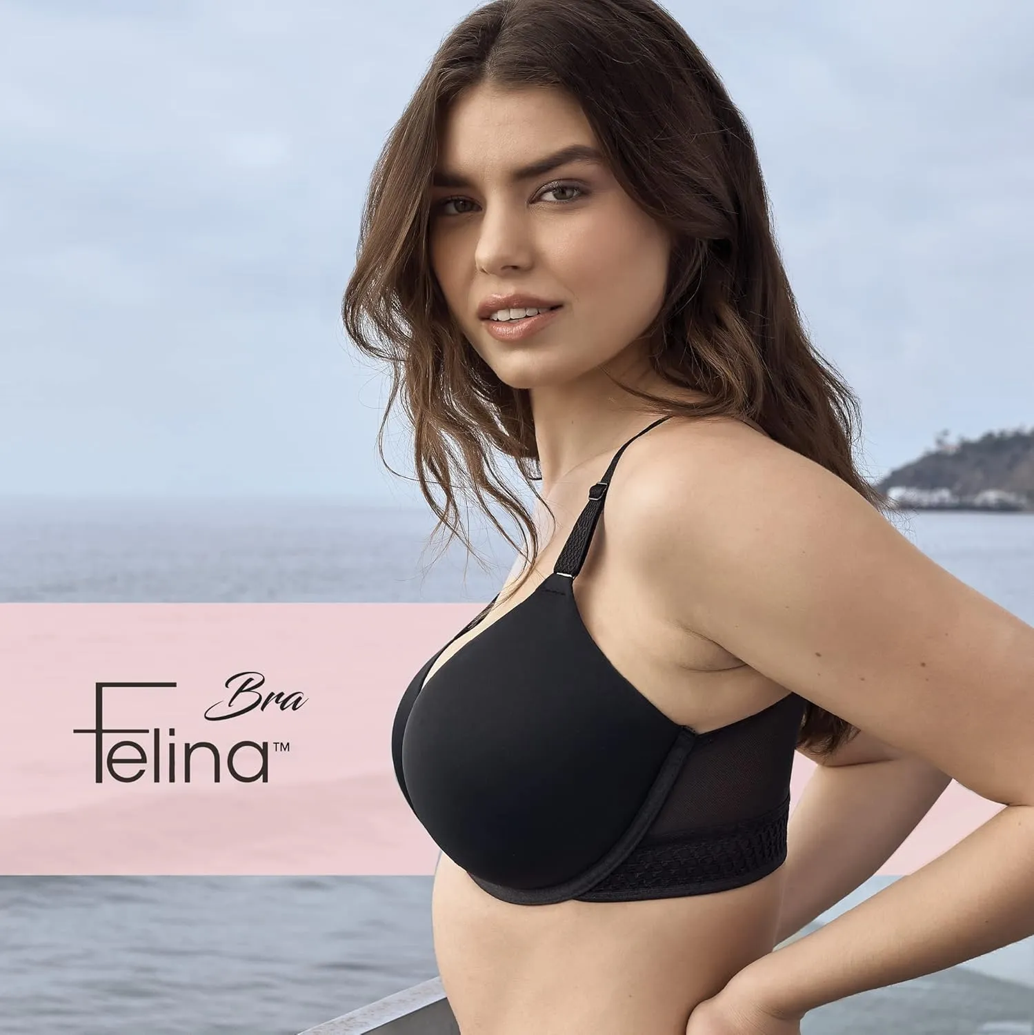 Felina Body Soft Back Smoothing T-Shirt Bra - Ultra Soft T-Shirt Bras for Women, Smoothing Bra for Your Back