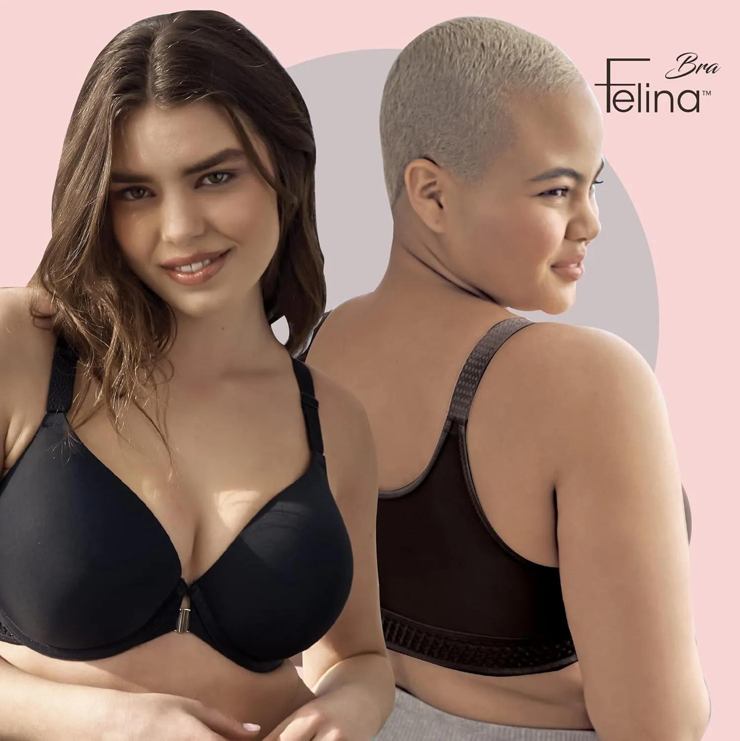 Felina Body Soft Back Smoothing T-Shirt Bra - Ultra Soft T-Shirt Bras for Women, Smoothing Bra for Your Back