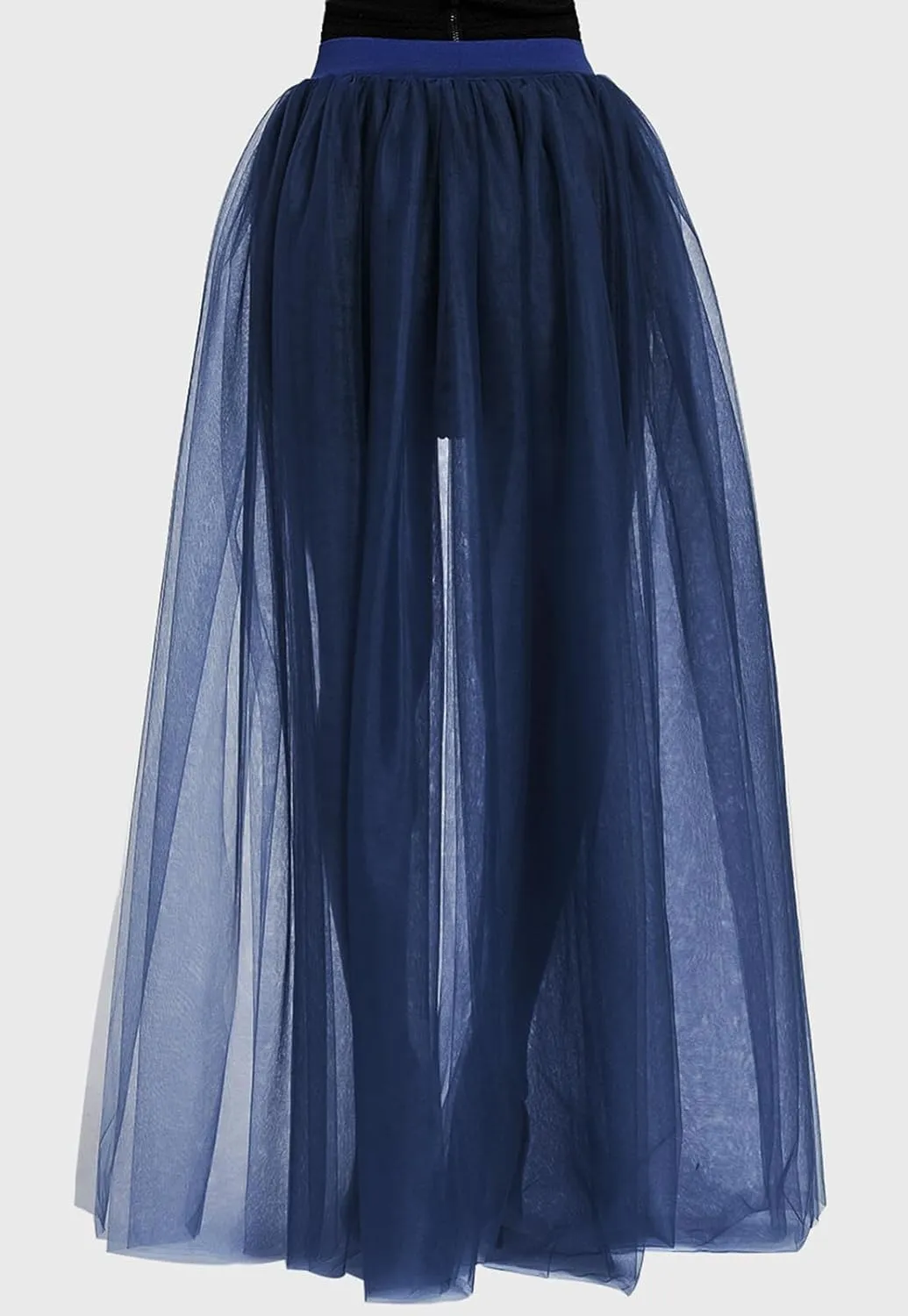 FEOYA Tulle Overskirt Train Mesh 4 Layers Overlay Long Tutu Skirts Floor Length Detachable Wedding Train Skirt
