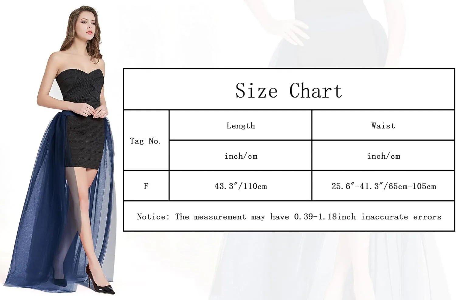 FEOYA Tulle Overskirt Train Mesh 4 Layers Overlay Long Tutu Skirts Floor Length Detachable Wedding Train Skirt