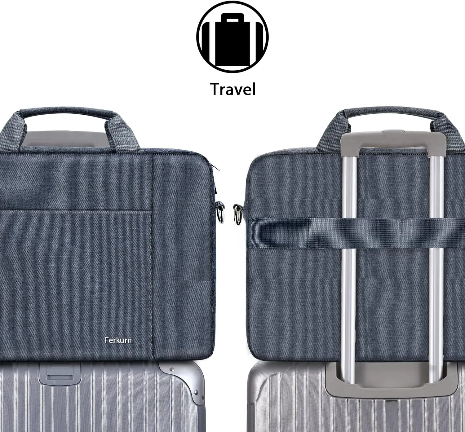 Ferkurn 17 17.3 Inch Laptop Bag Women Men Compatible with HP Envy Pavilion Omen/LG Gram/MSI/Dell Inspiron XPS/Lenovo Thinkpad/Acer, Shoulder Strap Carrying Briefcase Messenger Computer Bag Case, Grey