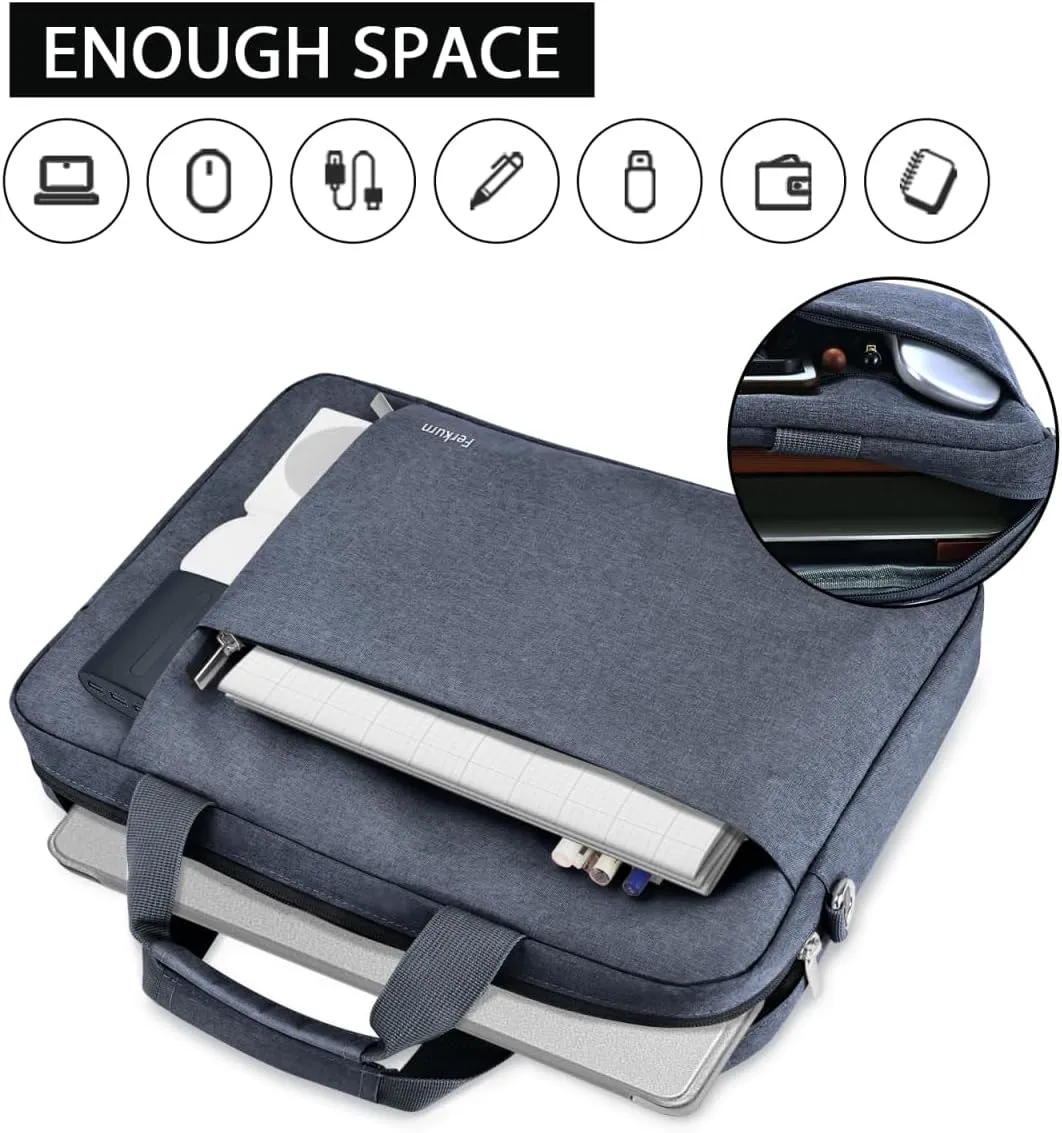 Ferkurn 17 17.3 Inch Laptop Bag Women Men Compatible with HP Envy Pavilion Omen/LG Gram/MSI/Dell Inspiron XPS/Lenovo Thinkpad/Acer, Shoulder Strap Carrying Briefcase Messenger Computer Bag Case, Grey