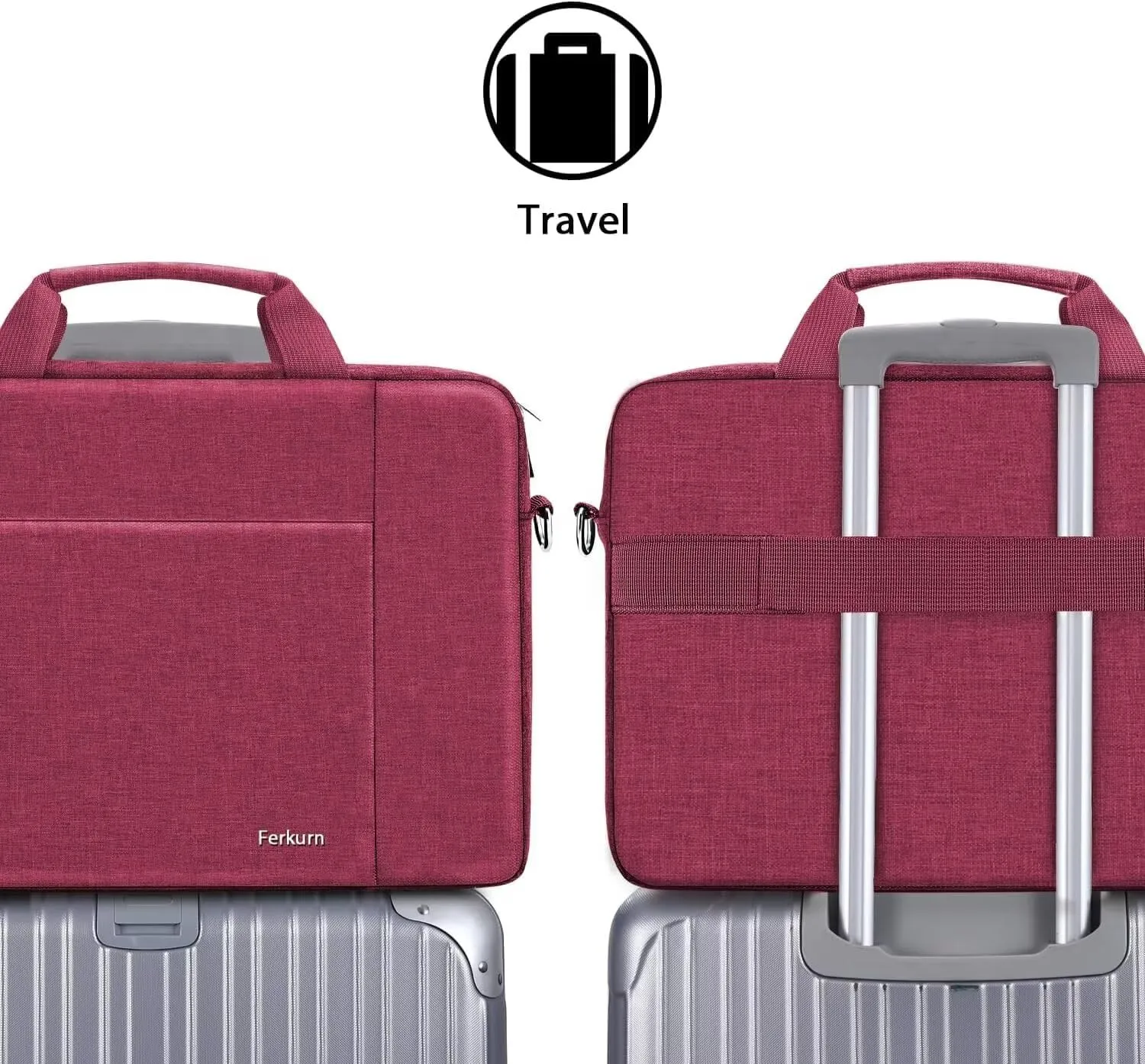 Ferkurn Laptop Bag Case for Women Men Computer Bag Compatible with HP Envy Pavilion Omen/LG Gram/MSI/Dell Inspiron XPS/Lenovo/Acer, Shoulder Strap Carrying Messenger Briefcase, Red, 17 17.3 Inch