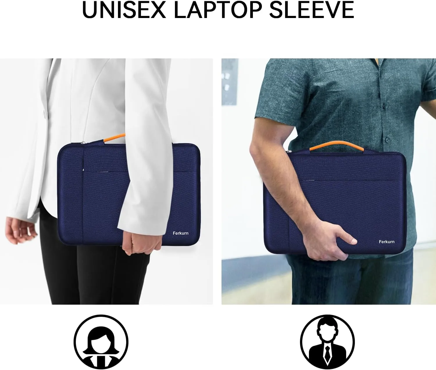 Ferkurn Laptop Case Bag Chromebook Case Sleeve for MacBook Air/Pro, Dell Inspiron, ASUS Zenbook, HP Pavilion, Lenovo IdeaPad, Samsung Chromebook, Acer, Computer Carrying Bag Cover, Blue, 15.6 Inch
