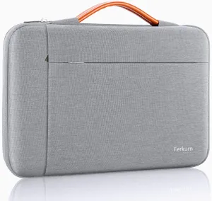 Ferkurn Laptop Case Bag Chromebook Case Sleeve for MacBook Air/Pro, Dell Inspiron, ASUS Zenbook, HP Pavilion, Lenovo IdeaPad, Samsung Chromebook, Acer, Computer Carrying Bag Cover,Light Gray,15.6 Inch