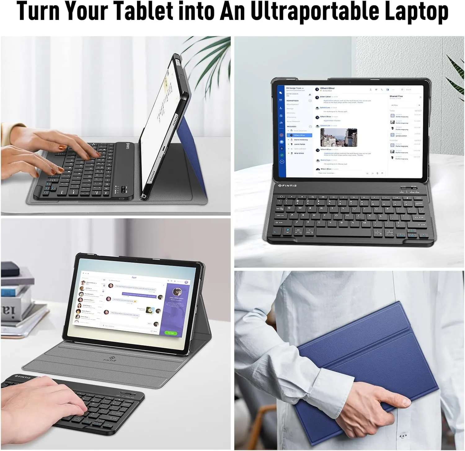 FINTIE Keyboard Case for Samsung Galaxy Tab A9 Plus/A9  5G 11 Inch 2023 Model (SM-X210/X216/X218), Slim Lightweight Stand Cover with Magnetically Detachable Wireless Bluetooth Keyboard, Navy