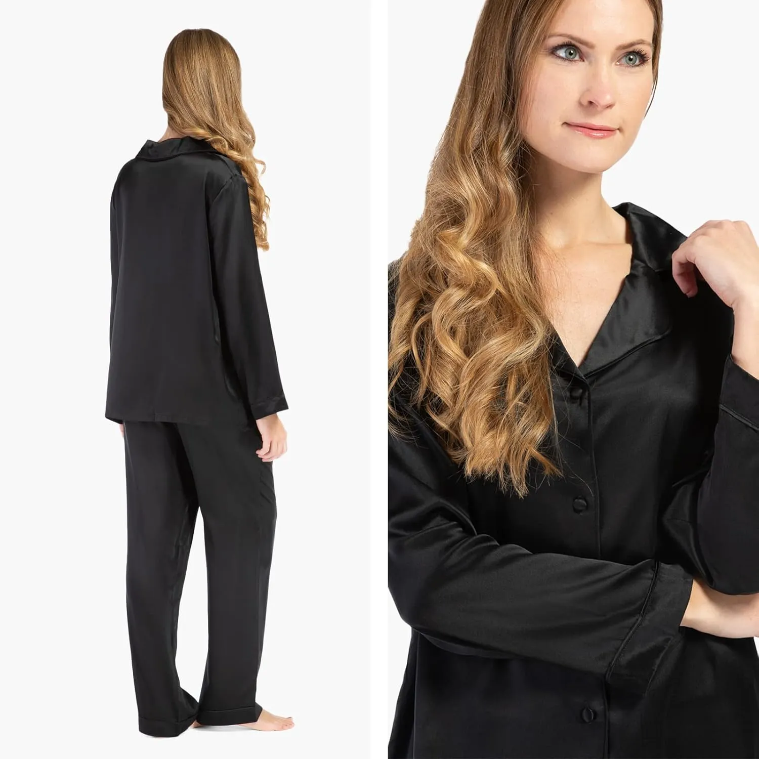 Fishers Finery Women's 100% Mulberry Silk Long Pajama Set with Gift Box