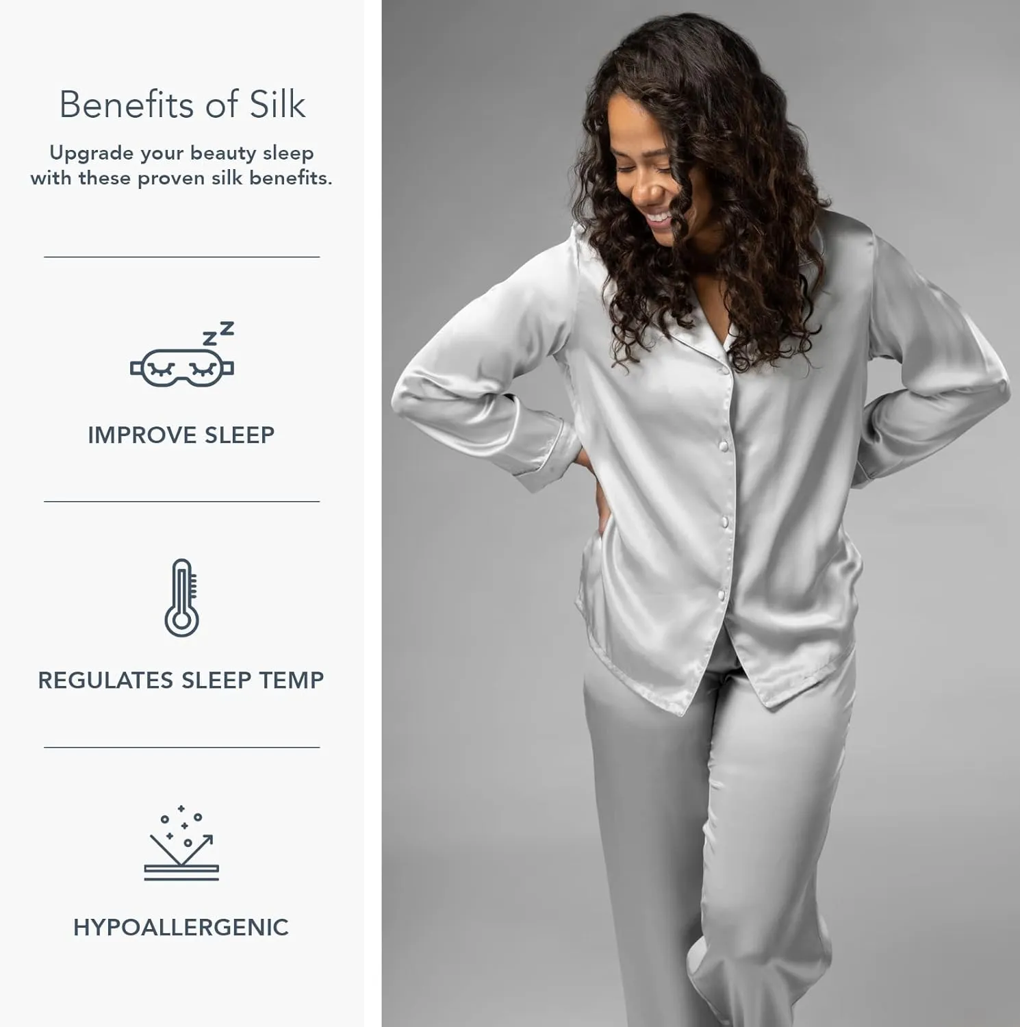 Fishers Finery Women's 100% Mulberry Silk Long Pajama Set with Gift Box