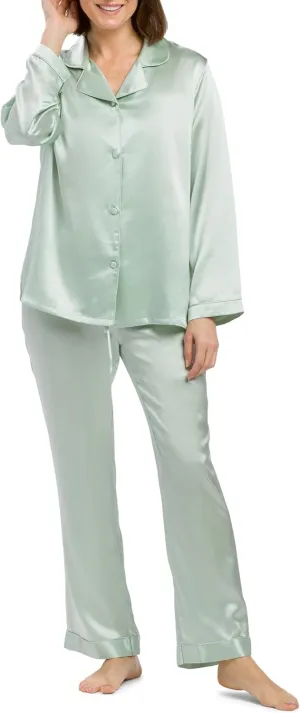 Fishers Finery Women's 100% Mulberry Silk Long Pajama Set with Gift Box