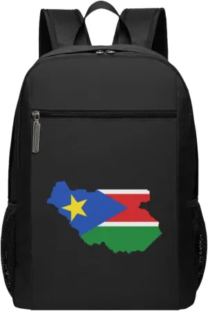 Flag Map Of South Sudan Travel Laptop Backpack, Business Anti Theft Slim Sturdy Laptops Backpacks, College Computer Bag Gift for Men & Women Fits 17 Inch Notebook,Black