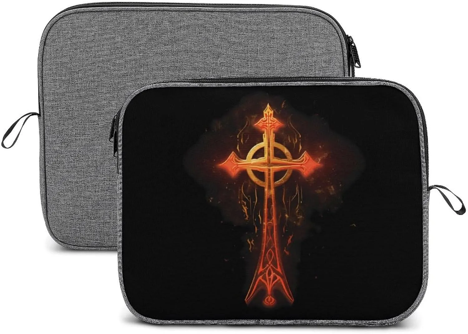 Flaming Egyptian Ankh Laptop Sleeve Case Shockproof Protective Carrying Bag Travel Briefcase