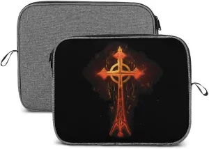 Flaming Egyptian Ankh Laptop Sleeve Case Shockproof Protective Carrying Bag Travel Briefcase